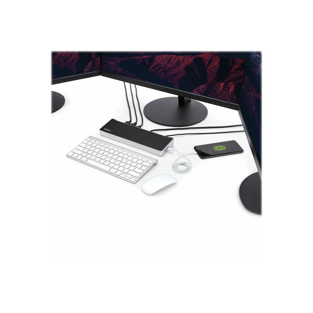 StarTech DK30CH2DPPD USB-C 4K DOCK, TRIPLE DISLAY, DP(2), HDMI, USB-C 60W PD, USB(4), AC, 3YR - Image 4