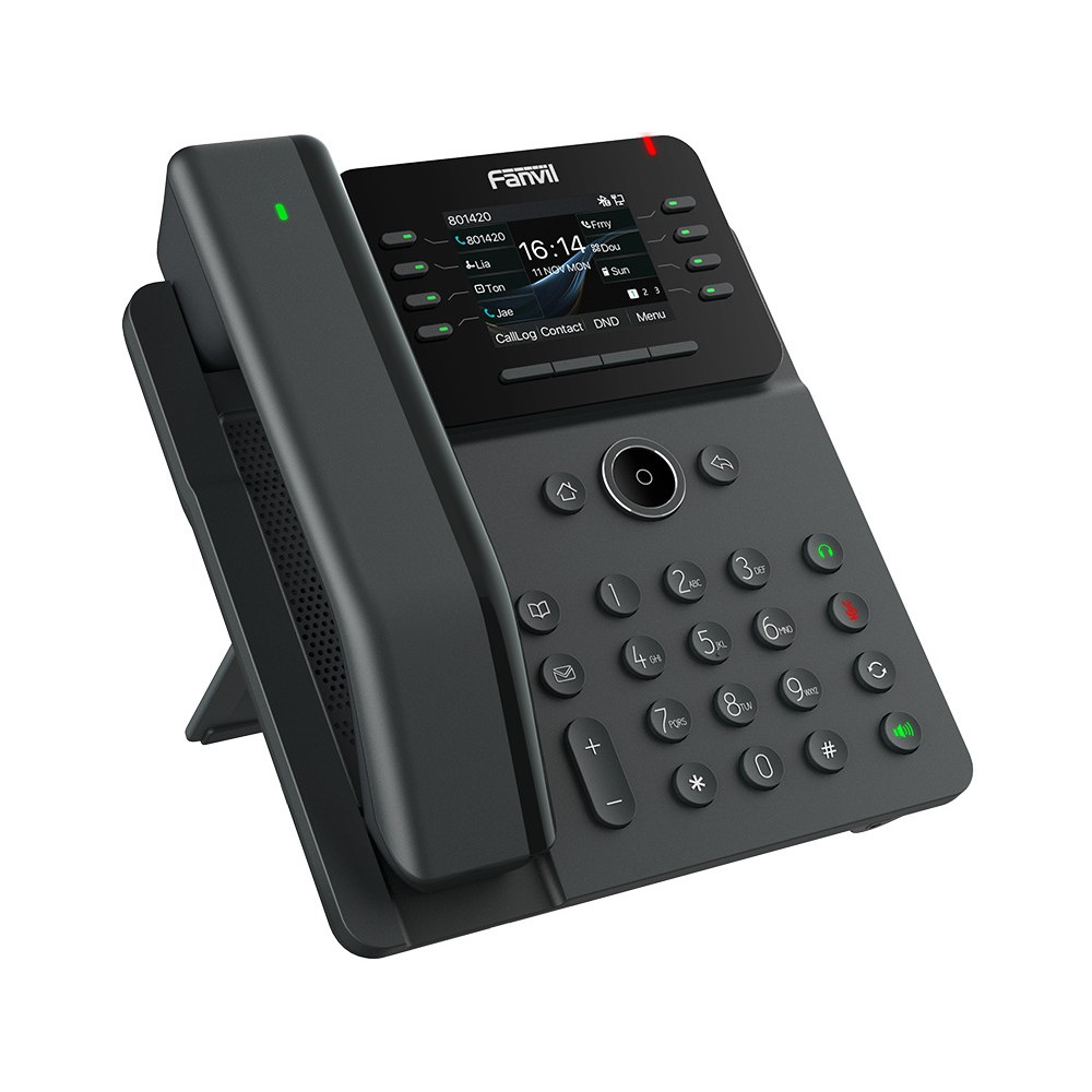 Fanvil V62-PRO V62 PRO Essential Business Phone, 2.8-inch, Color Screen, 12 SIP Lines, 6-Way Audio, HD Audio, Dual Gigabit Ports, Integrated PoE - Image 2