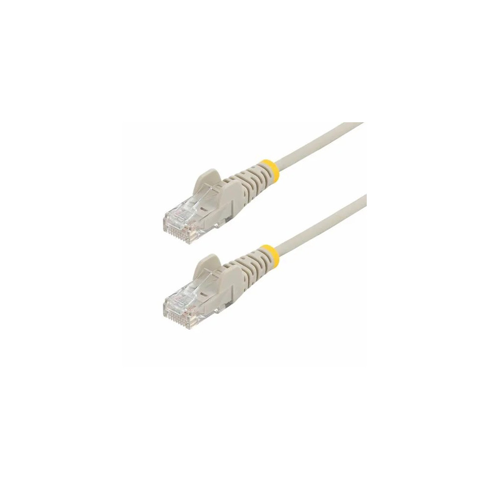 StarTech N6PAT15MGRS 15m Gray Slim CAT6 Ethernet Cable, Snagless RJ45, UTP, LSZH, 28AWG Pure Bare Copper, Slim Network Patch Cord - Slim UTP Cat6 Cable supports 10Gbps and 100W PoE; Ideal for crowded installations; 36% slimmer for improved airfl - Image 2