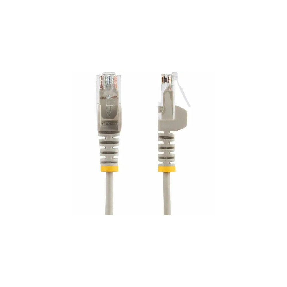 StarTech N6PAT15MGRS 15m Gray Slim CAT6 Ethernet Cable, Snagless RJ45, UTP, LSZH, 28AWG Pure Bare Copper, Slim Network Patch Cord - Slim UTP Cat6 Cable supports 10Gbps and 100W PoE; Ideal for crowded installations; 36% slimmer for improved airfl - Image 9
