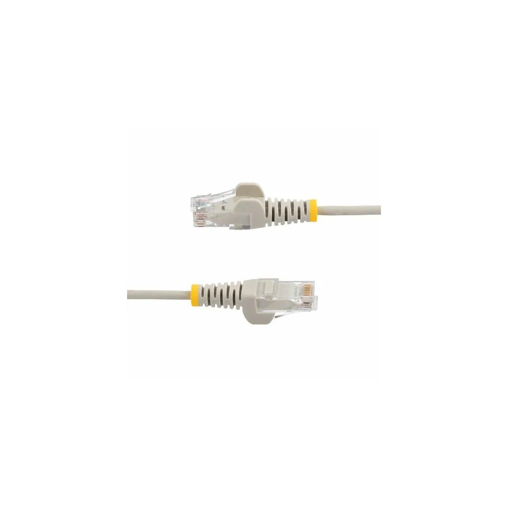 StarTech N6PAT15MGRS 15m Gray Slim CAT6 Ethernet Cable, Snagless RJ45, UTP, LSZH, 28AWG Pure Bare Copper, Slim Network Patch Cord - Slim UTP Cat6 Cable supports 10Gbps and 100W PoE; Ideal for crowded installations; 36% slimmer for improved airf - Image 10