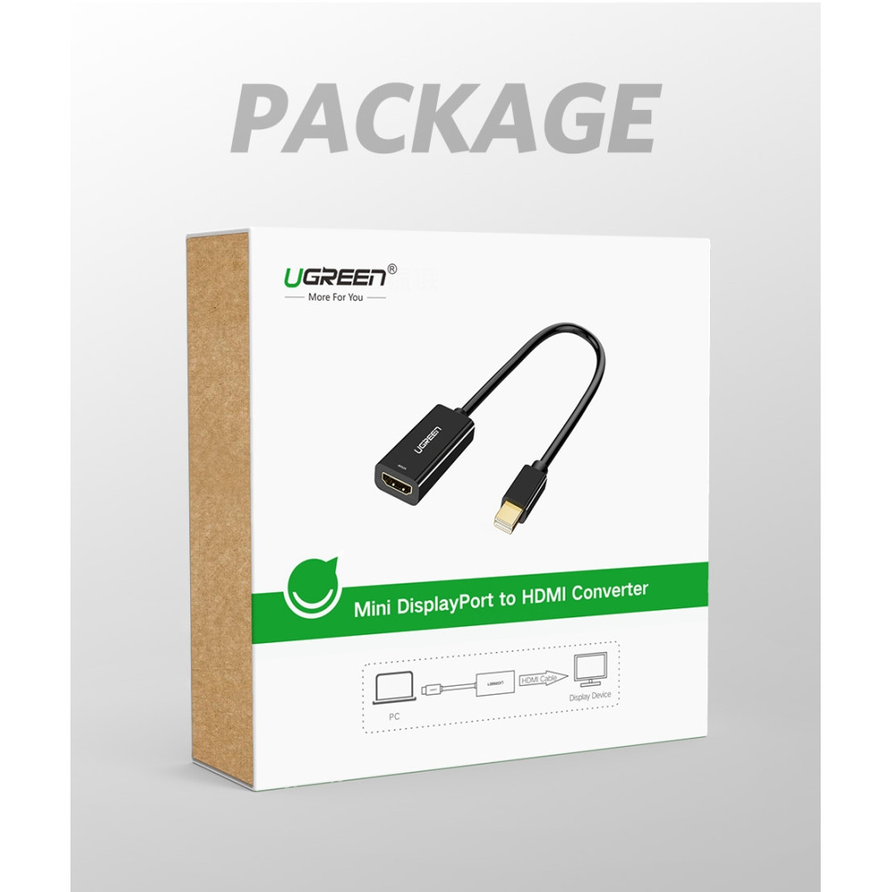 UGREEN 6957303843602 40360 mini DP male to HDMI female converter cable Black - Image 12