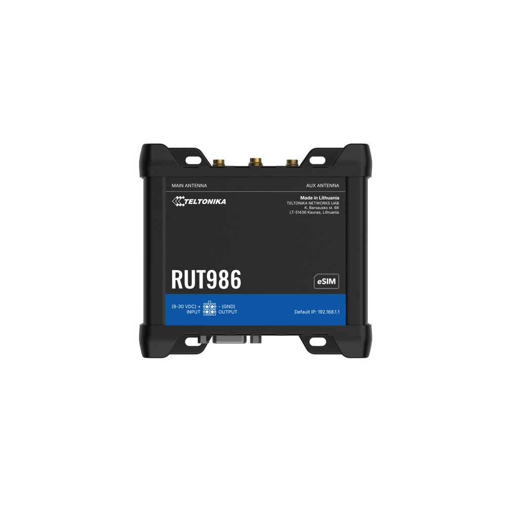Teltonika RUT986000400 RUT986 INDUSTRIAL GLOBAL LTE CAT 4 ROUTER, Telit Cat 4 Modem, 4x Ethernet Ports, PSU included - Image 1