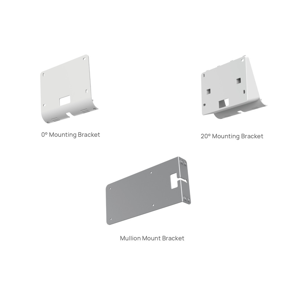 Yealink ROOMPANEL PLUS MOUNT KITS , Device Compatibility RoomPanel Plus, 0° Mounting Bracket, 20° Mounting Bracket, Mullion Mount Bracket - Image 1
