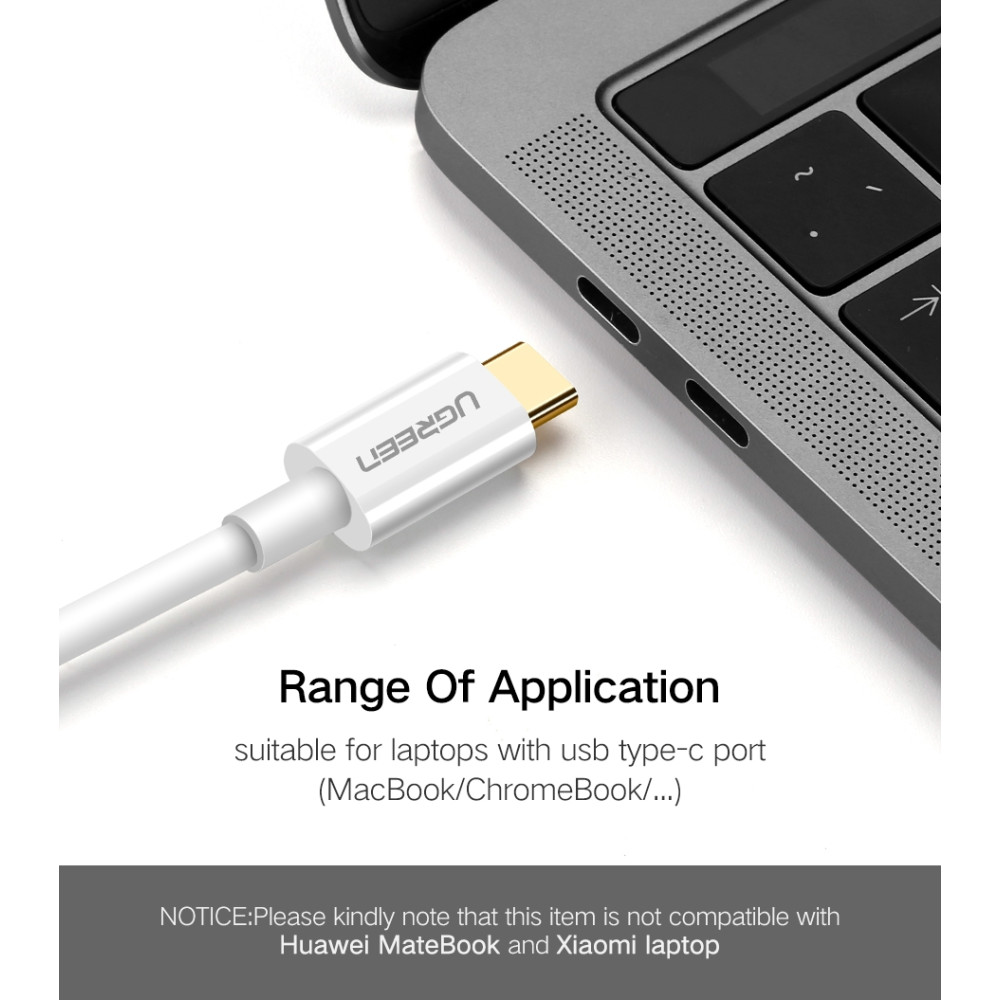 UGREEN 6957303844203 40420 USB-C male to DP male Cable 1.5M White - Image 4