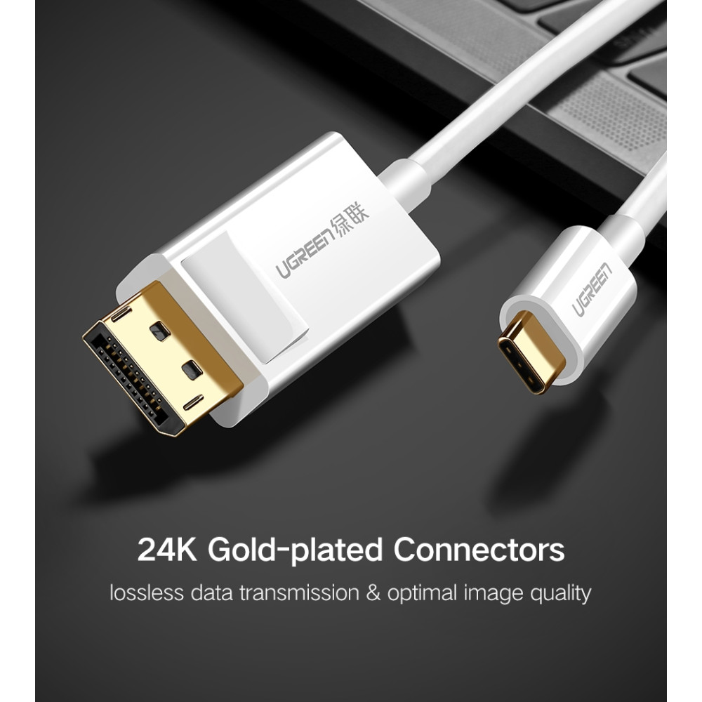 UGREEN 6957303844203 40420 USB-C male to DP male Cable 1.5M White - Image 6