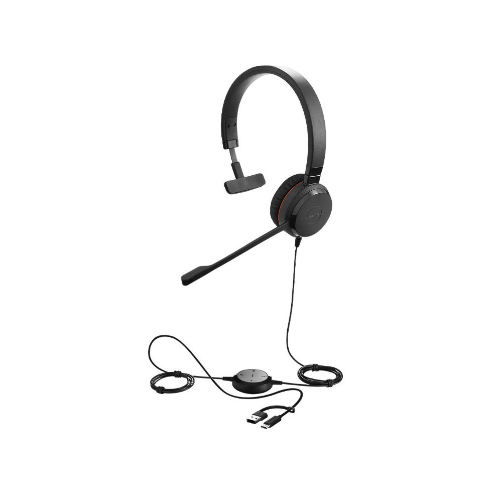 Jabra 5393-823-369 Evolve 30 II, USB C/A Mono MS Headset, Great calls and music, Plug-and-play connectivity, Manage calls easily, Flexible connectivity via 3.5 mm - Image 1