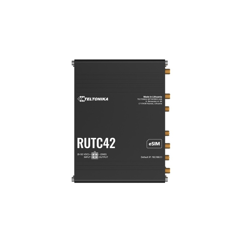 Teltonika RUTC42000400 RUTC42 DUAL MODEM EDGE ROUTER, LTE Cat 4 with dual modem, failover, load balancing, WI-FI 6, 5x Gigabit Ethernet Ports, PSU included. - Image 1