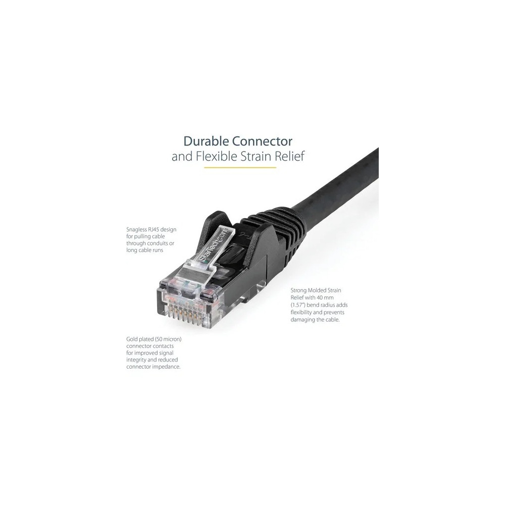 StarTech N6LPATCH10MBK 10M BLACK CAT6 UTP SNAGLESS PATCH CABLE - LSZH - Image 7