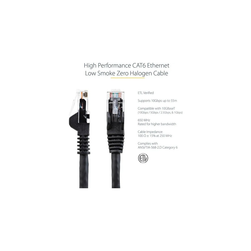 StarTech N6LPATCH10MBK 10M BLACK CAT6 UTP SNAGLESS PATCH CABLE - LSZH - Image 8