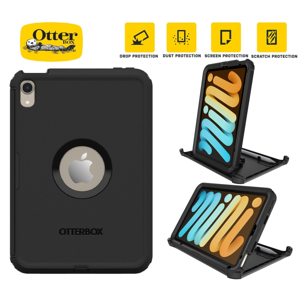 Otterbox 77-87476 Rugged Defender Apple iPad Mini (8.3') (A17 Pro) (7th Gen) / iPad Mini (8.3') (6th Gen) Case Black - , 7 Years Warranty - Image 1