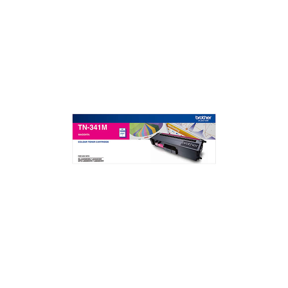 Brother TN-341M Colour Laser Toner-Standard Magenta, HL-L8250CDN/8350CDW MFC-L8600CDW/L8850CDW - 1500Pages - Image 1