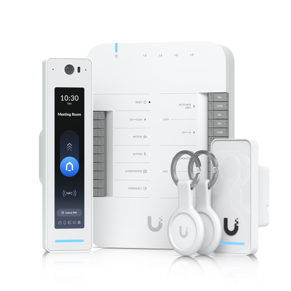 Ubiquiti UA-G3-SK-PRO UniFi ACCESS G3 STARTER KIT PRO -1x DOOR HUB, 1x G3READER & PRO, 2x KEYFOBS,1YR - Image 1