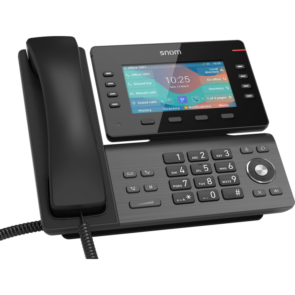 Snom D862 , Large tilting 5 inch IPS colour display, High speed USB 2.0 connection, 8 programmable function keys, Optimised noise reduction HD audio - Image 1
