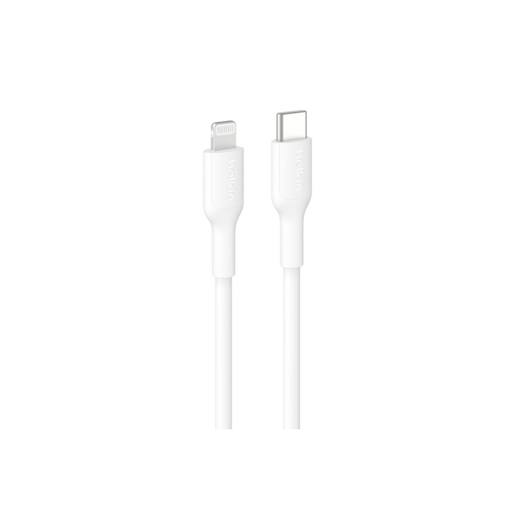 Belkin CAA021FQ1MWH BoostCharge Lightning to USB-C Cable (1M) - White , 3A/15W, 480Mbps, 300K+ Bends, Apple iPhone, MFI-Certified, 2 Years Warranty - Image 1
