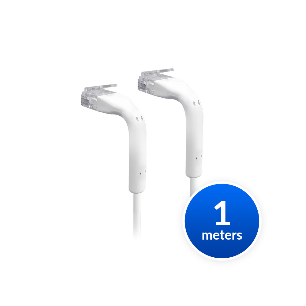 Ubiquiti U-CABLE-PATCH-1M-RJ45 UniFi PATCH CABLE, BENDABLE RJ45 HEAD, WHITE (1M), 1YR - Image 1