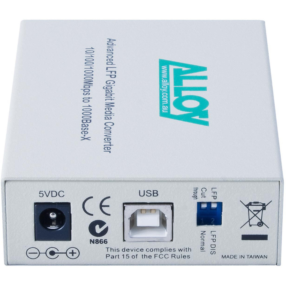 Alloy GCR2000ST 10/100/1000Base-T to Gigabit Fibre (ST) Converter with LFP via FEF or FM. 220m or 550m - Image 1