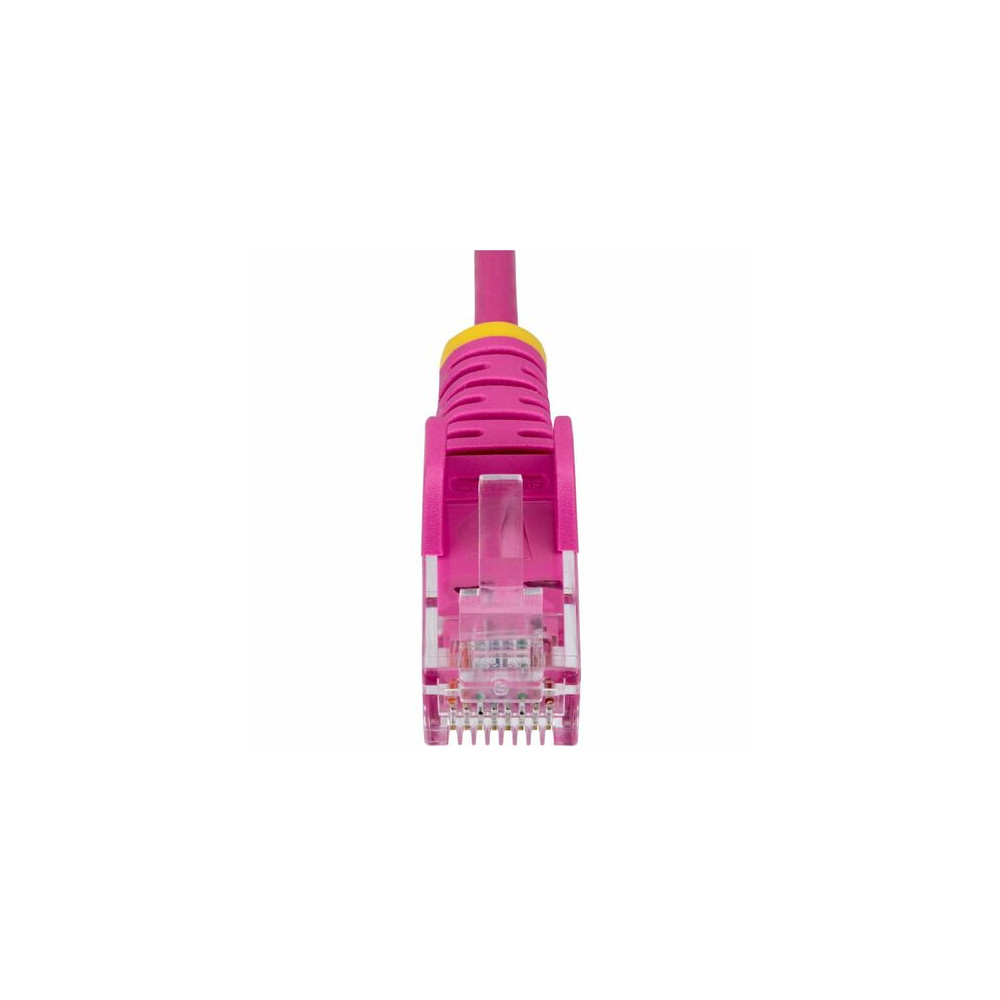 StarTech N6PAT5MPKS 5m Pink Slim CAT6 Ethernet Cable, Snagless RJ45, UTP, LSZH, 28AWG Pure Bare Copper, Slim Network Patch Cord - Slim UTP Cat6 Cable supports 10Gbps and 100W PoE; Ideal for crowded installations; 36% slimmer for improved airflo - Image 11