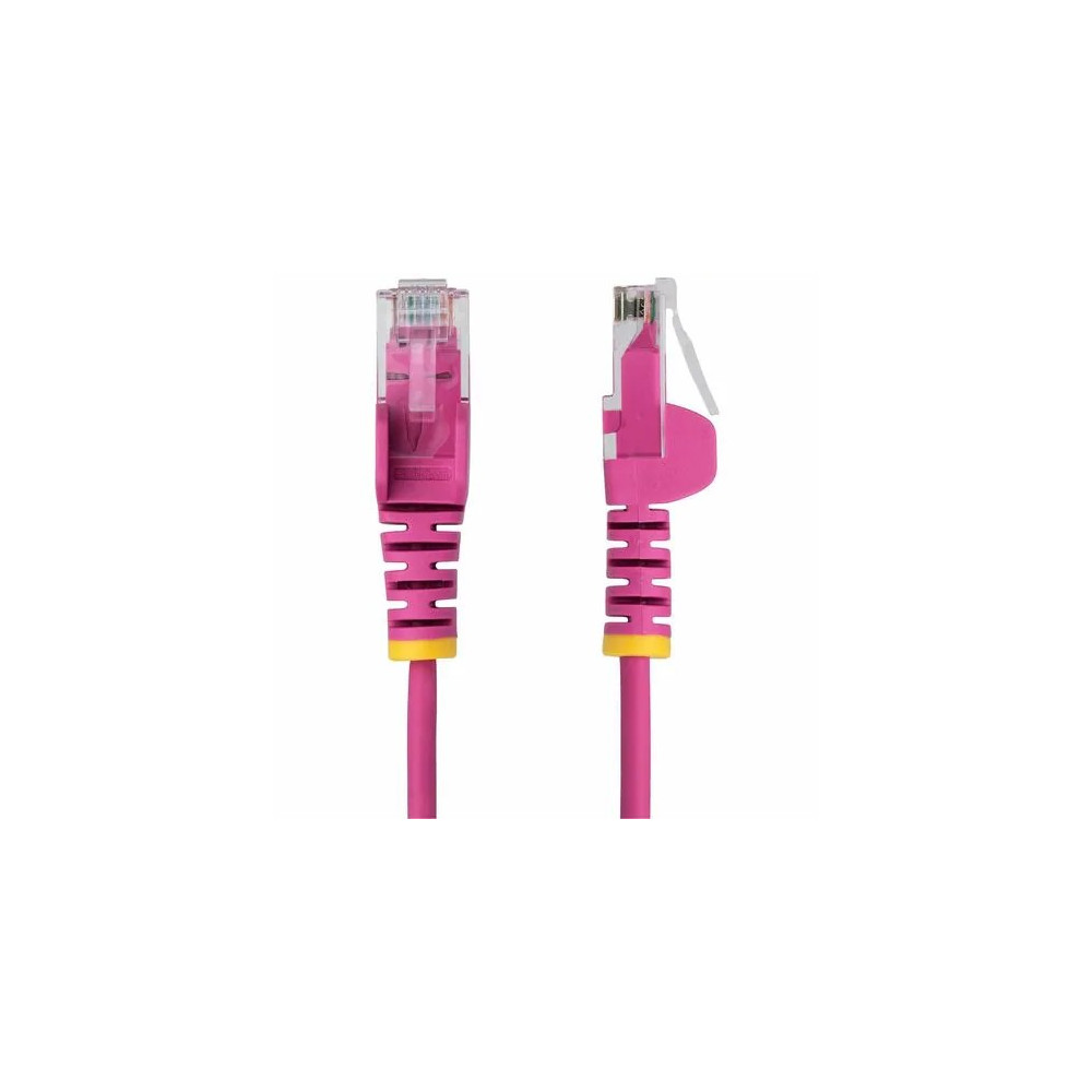 StarTech N6PAT5MPKS 5m Pink Slim CAT6 Ethernet Cable, Snagless RJ45, UTP, LSZH, 28AWG Pure Bare Copper, Slim Network Patch Cord - Slim UTP Cat6 Cable supports 10Gbps and 100W PoE; Ideal for crowded installations; 36% slimmer for improved airflow - Image 9