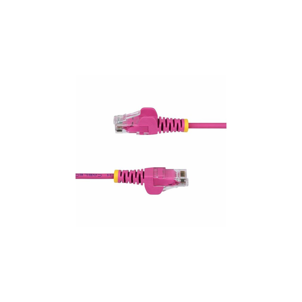 StarTech N6PAT5MPKS 5m Pink Slim CAT6 Ethernet Cable, Snagless RJ45, UTP, LSZH, 28AWG Pure Bare Copper, Slim Network Patch Cord - Slim UTP Cat6 Cable supports 10Gbps and 100W PoE; Ideal for crowded installations; 36% slimmer for improved airflo - Image 10