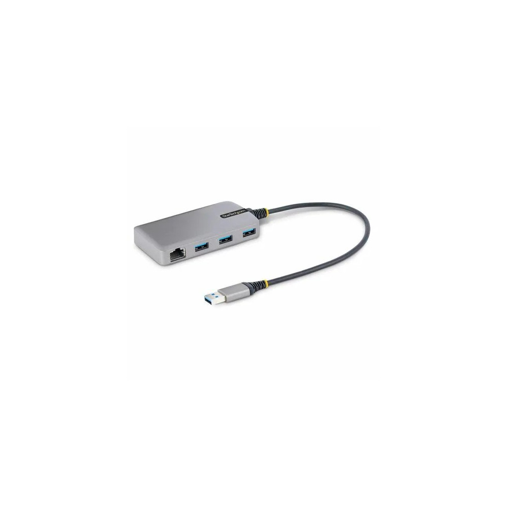 StarTech 5G3AGBB-USB-A-HUB 3-Port USB Hub with Ethernet, USB-A Ports, Gigabit Ethernet/GbE, 5Gbps, Bus-Powered, 1ft/30cm Cable, Portable Laptop USB Hub - Portable USB Expansion Hub w/Gb Ethernet RJ45 (WoL/Jumbo Frames/V-LAN Tagging) for laptop/d - Image 2