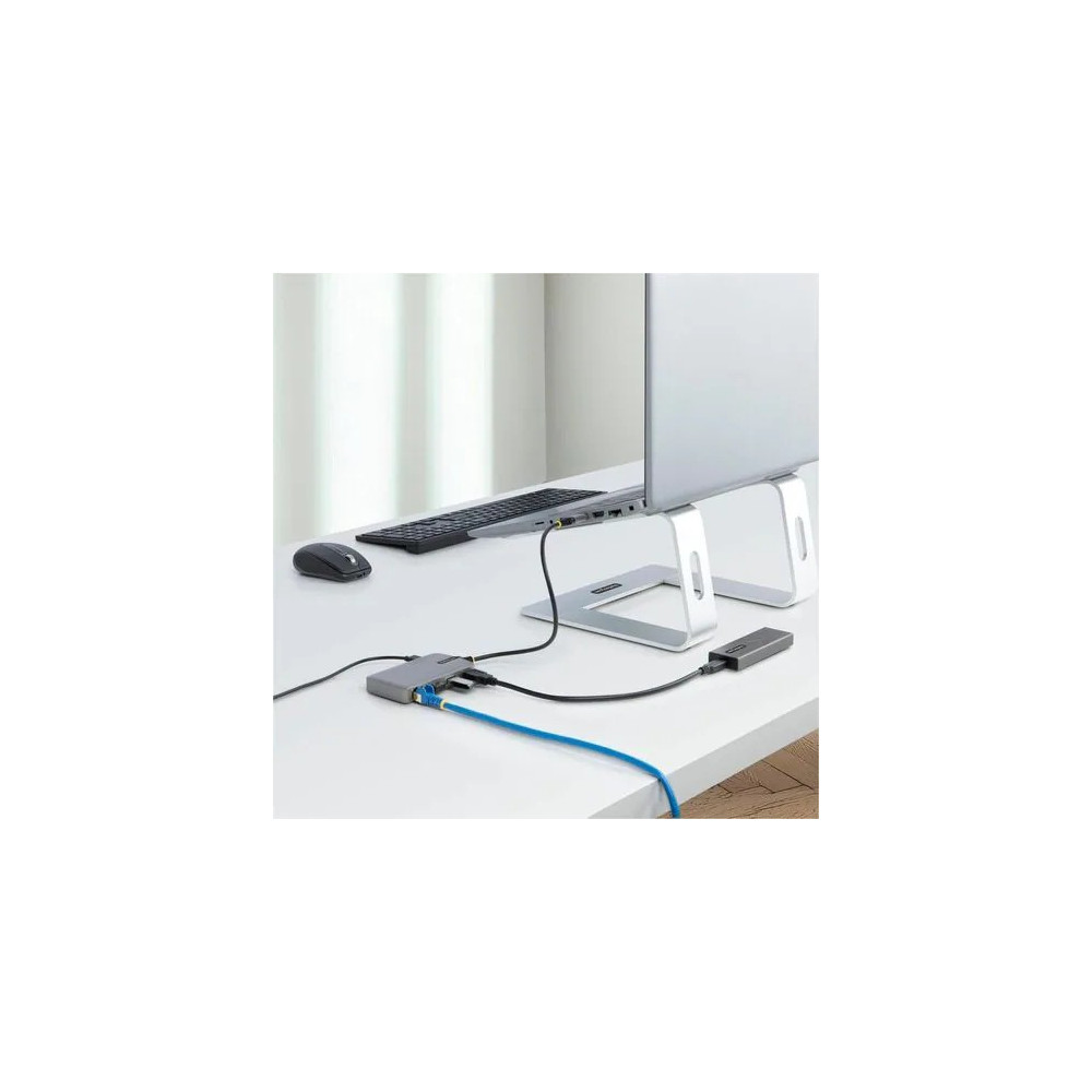 StarTech 5G3AGBB-USB-A-HUB 3-Port USB Hub with Ethernet, USB-A Ports, Gigabit Ethernet/GbE, 5Gbps, Bus-Powered, 1ft/30cm Cable, Portable Laptop USB Hub - Portable USB Expansion Hub w/Gb Ethernet RJ45 (WoL/Jumbo Frames/V-LAN Tagging) for laptop/d - Image 9