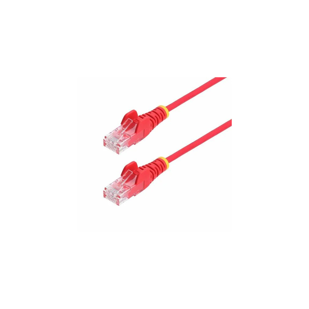 StarTech N6PAT7MRDS 7m Red Slim CAT6 Ethernet Cable, Snagless RJ45, UTP, LSZH, 28AWG Pure Bare Copper, Slim Network Patch Cord - Slim UTP Cat6 Cable supports 10Gbps and 100W PoE; Ideal for crowded installations; 36% slimmer for improved airflow; - Image 2