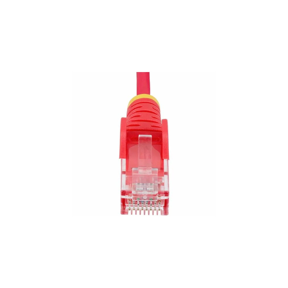 StarTech N6PAT7MRDS 7m Red Slim CAT6 Ethernet Cable, Snagless RJ45, UTP, LSZH, 28AWG Pure Bare Copper, Slim Network Patch Cord - Slim UTP Cat6 Cable supports 10Gbps and 100W PoE; Ideal for crowded installations; 36% slimmer for improved airflow - Image 11