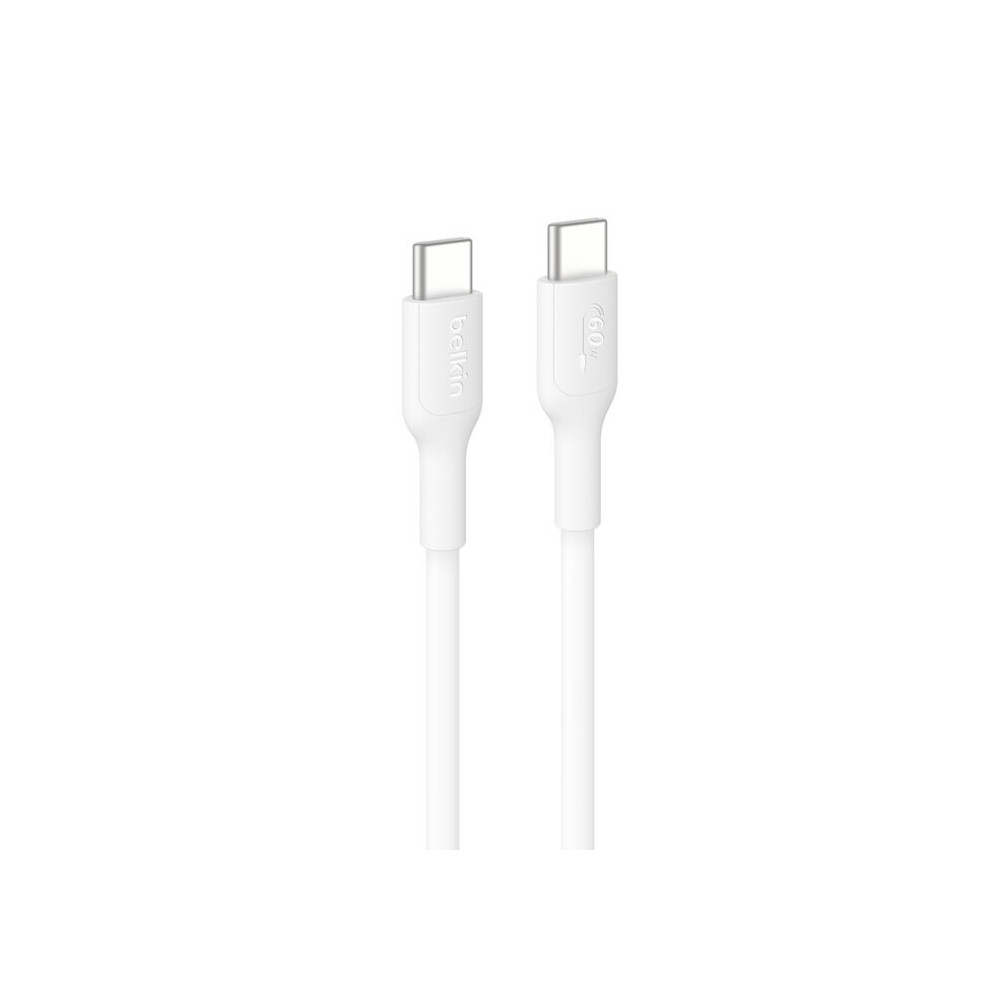 Belkin CAB023FQ1MWH BoostCharge USB-C to USB-C Cable (1M) - White , 3A/60W, 480Mbps, 300K+ Bends, Apple, Samsung, USB-IF Certified, 2 Years Warranty - Image 1