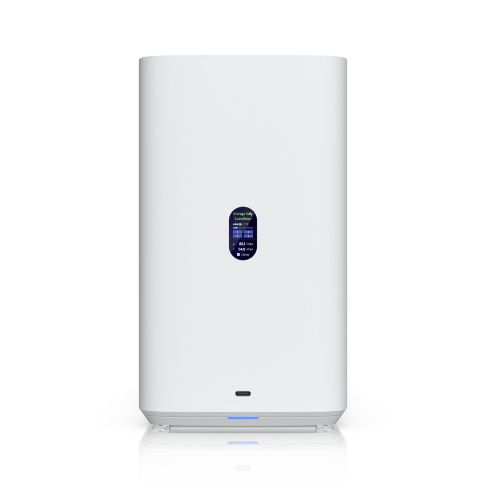 Ubiquiti UNAS-4-W UNAS 4, White, UniFi Network Storage (4)2.5/3.5' HDD Bays,(2)M.2 NVMe SSD Cach Slot,2.5 GbE, USB-C Connect, PoE+++ Adapter, Compact Footprint - Image 1