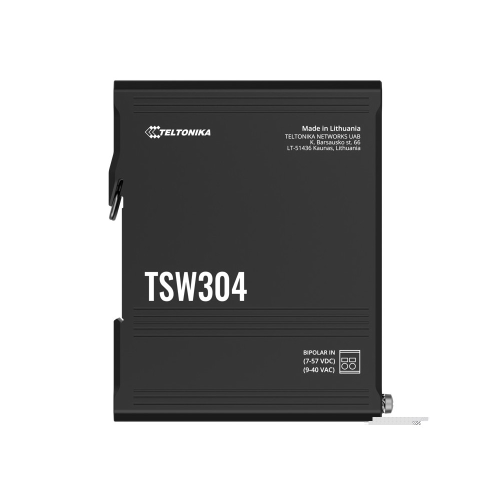 Teltonika TSW304000000/TSW304000010 TSW304 DIN Rail Ethernet Switch, 4x Gigabit Ethernet with speeds of up to 1000 Mbps, Wide Range of Voltages, PSU excluded - Image 1