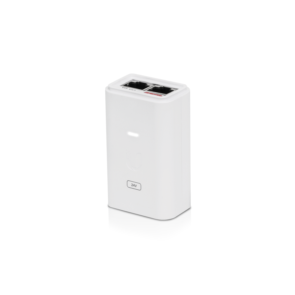 Ubiquiti POE-24-24W-G-WH POE Injector, 24VDC, 24W, Gigabit Ethernet, ESD protection & LED, Surge and Clamping Protection,Maximum Surge Discharge - Image 1