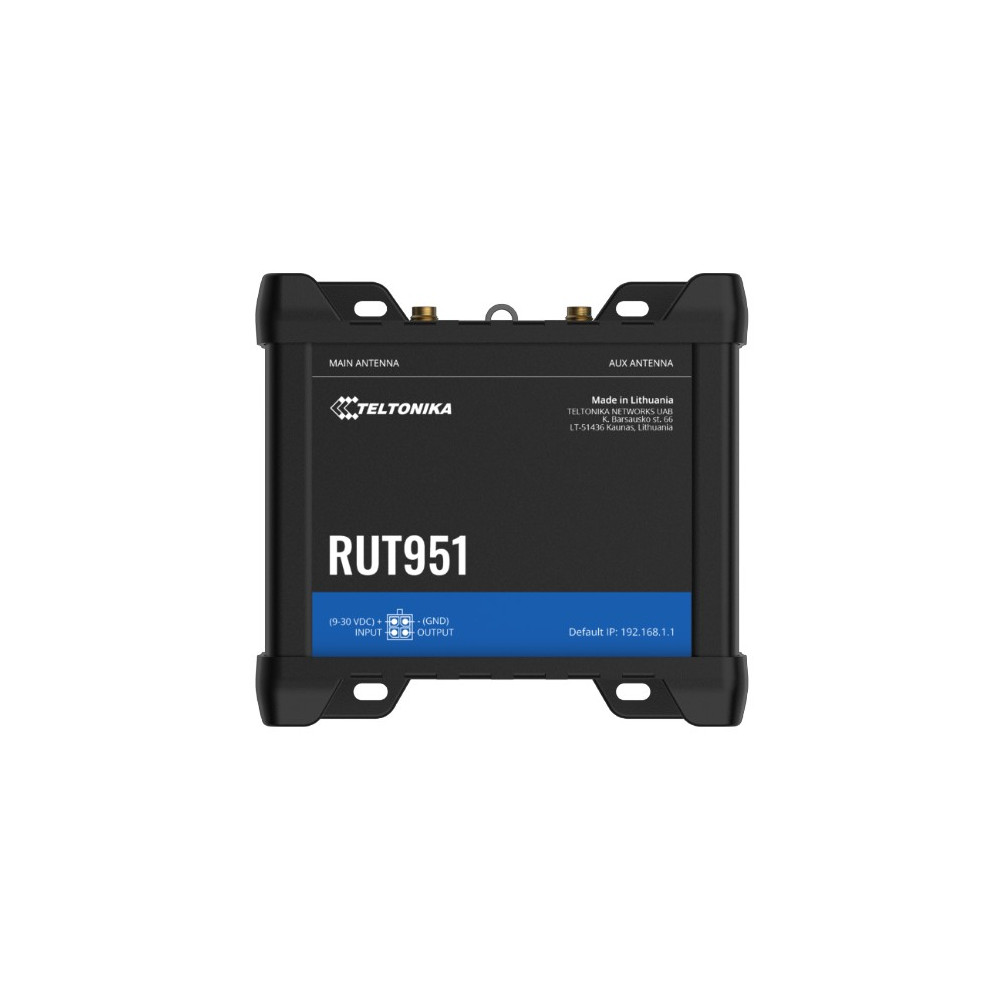 Teltonika RUT951600600 RUT951 Industrial Cellular Router, 4G LTE (Cat 4), Dual SIM,WI-FI, Automatic WAN Failover, PSU included - Image 1