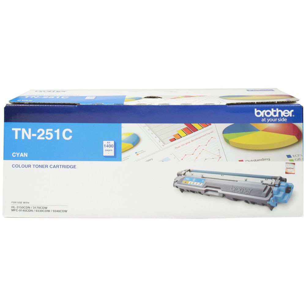 Brother TN-251C CYAN TONER CARTRIDGE TO SUIT HL-3150CDN/3170CDW/MFC-9140CDN/9330CDW/9335CDW/9340CDW /DCP-9015CDW(1,400 Pages) - Image 1