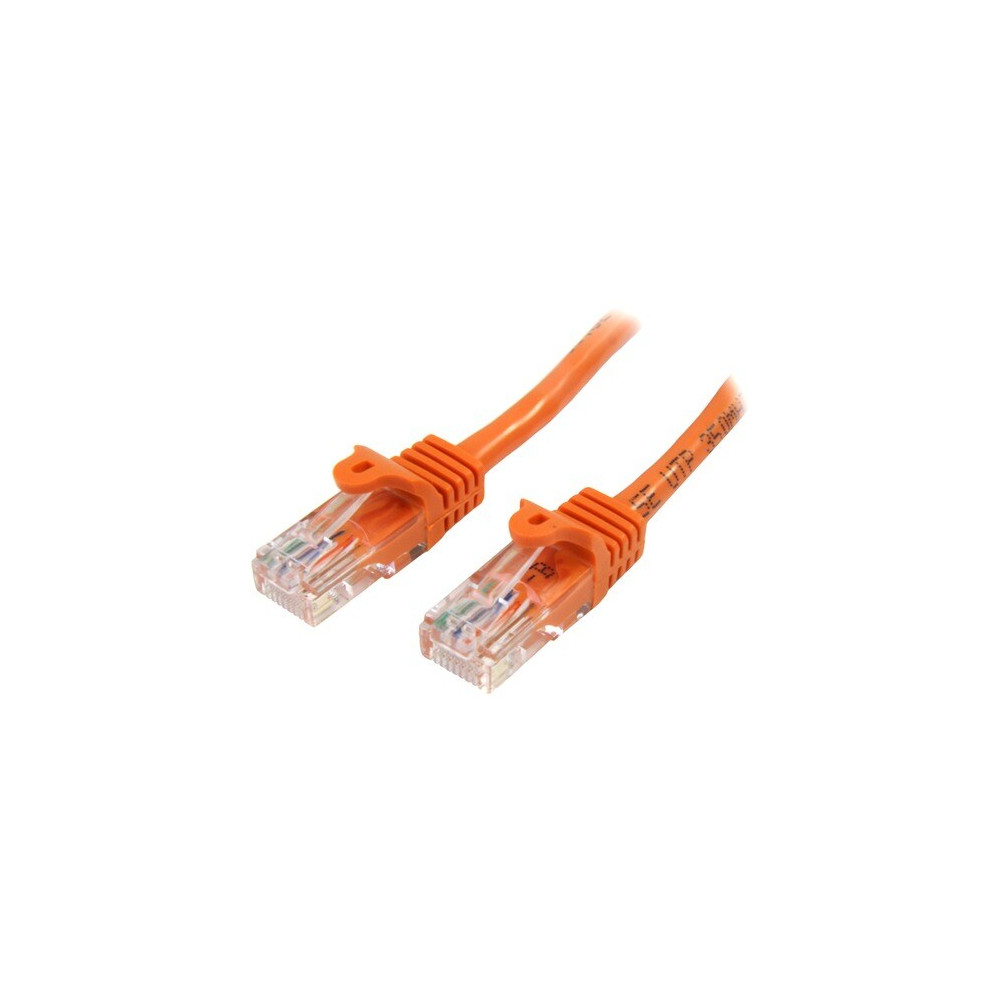 StarTech 45PAT2MOR 2 m Orange Cat5e Snagless RJ45 UTP Patch Cable - 2m Patch Cord - Cable for Network Device, Hub - First End: 1 x RJ-45 Network - Male - Second End: 1 x RJ-45 Network - Male - Patch Cable - Gold Plated Contact - CM - 24 AWG - Or - Image 1