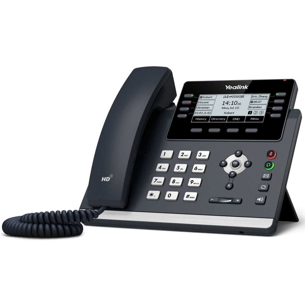 Yealink SIP-T43U *LS T43U 12 Line IP phone, 3.7' 360x160 pixel Graphical LCD with backlight, Dual USB Ports, POE Support, Wall Mountable, ( T42S ), 3.7' screen - Image 1