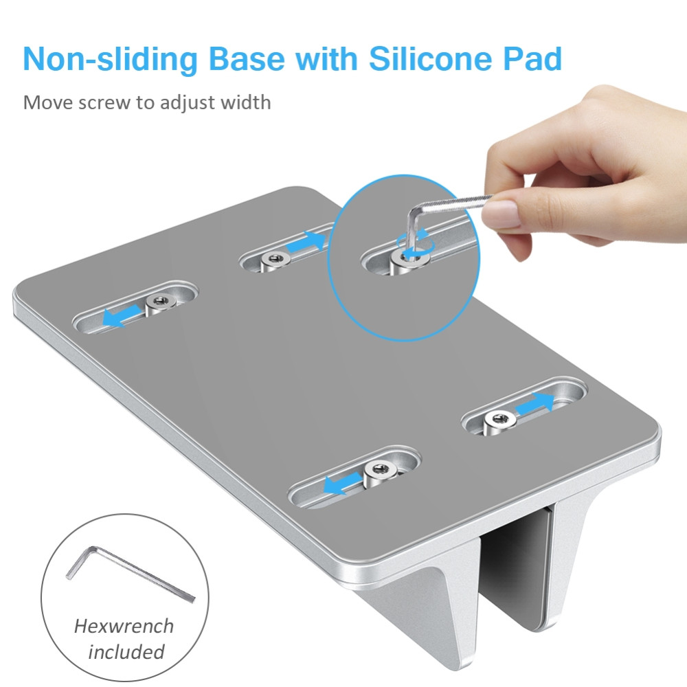 Choetech 6971824973204 H038-SL Desktop Aluminum Stand with Adjustable Dock Size, premium holder for All MacBook & tablet Silver - Image 5