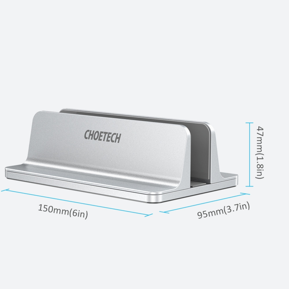 Choetech 6971824973204 H038-SL Desktop Aluminum Stand with Adjustable Dock Size, premium holder for All MacBook & tablet Silver - Image 8