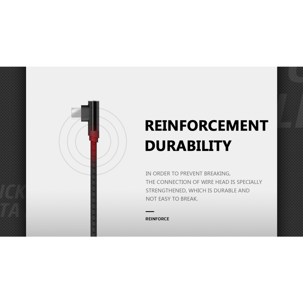 KIVEE 6971239570630 CG011 Angle Lightning to USB Charging Cable 1M Black - Image 2