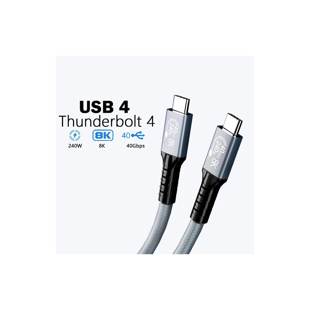 USP BT4CC10M BoostUp Hyperlink USB4 USB-C to USB-C Cable (1M) Black - USB4 - 40Gbps,240W, 8K (60Hz)/4K (144Hz), Fast Charge, 5 Years Warranty - Image 1
