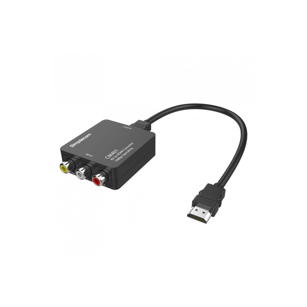 Simplecom CM401 Composite AV CVBS 3RCA to HDMI Video Converter 1080p Upscaling - Image 1
