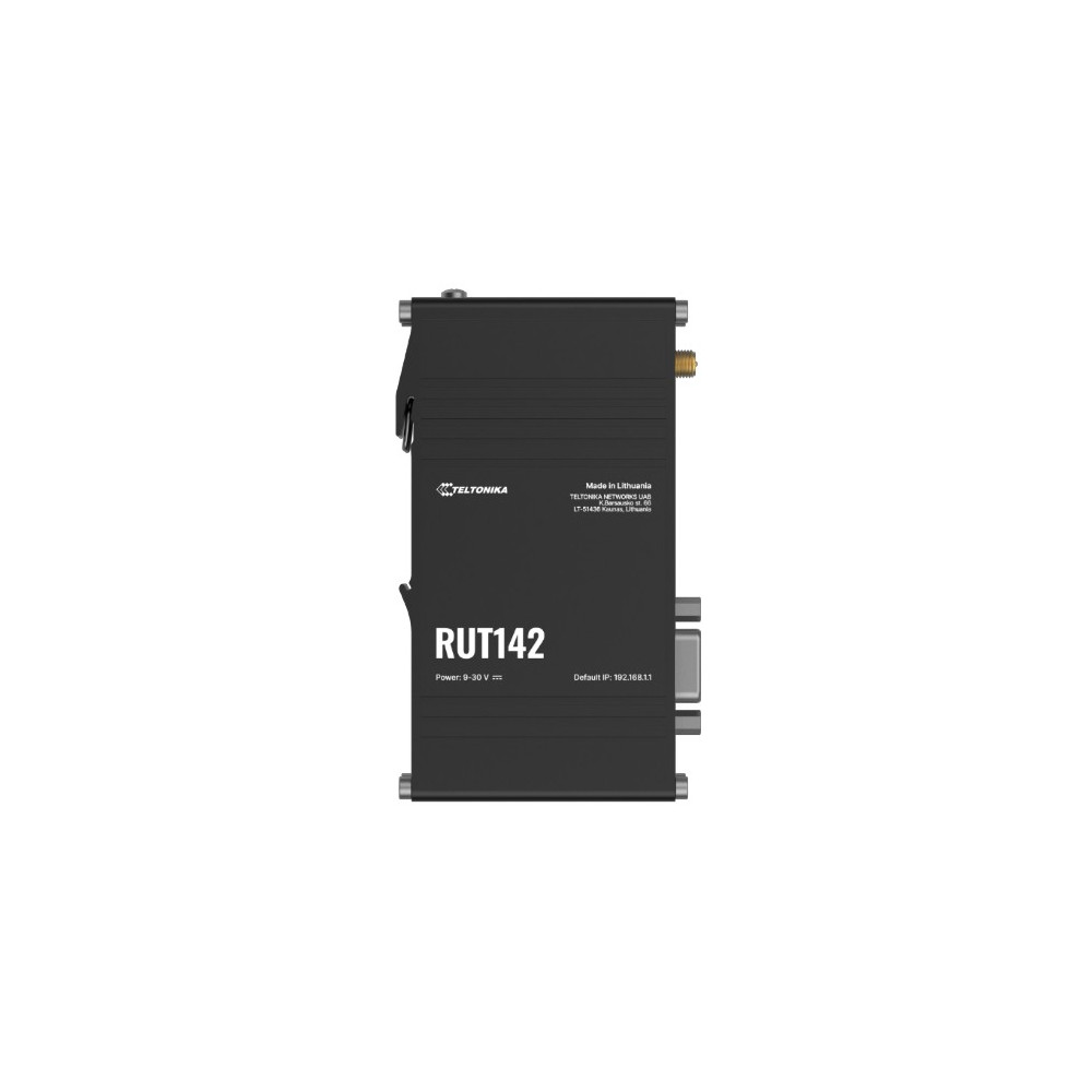 Teltonika RUT142000000 RUT142 Industrial Router, Wi-Fi 4, RS232 for Serial Communication, Integrated DIN Rail Bracket, 3-Pin Power Connector, PSU excluded - Image 1