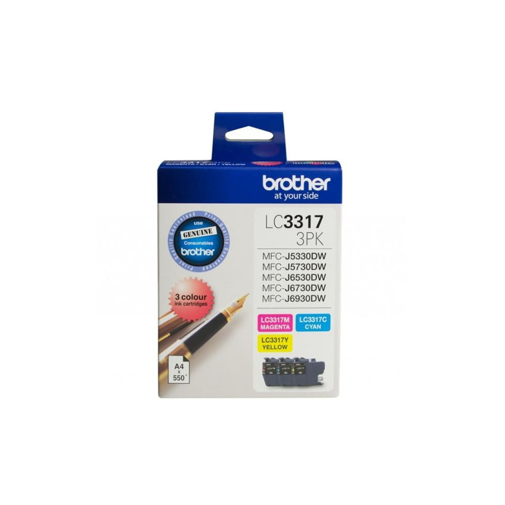 Brother LC-3317-3PK LC-3317 Colour Value Pack 1XCyan 1X Magenta 1X Yellow - Image 1