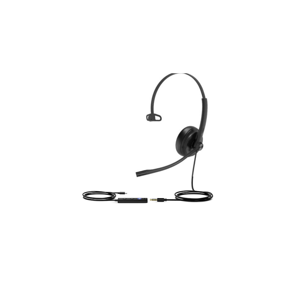Yealink TEAMS-UH34SE-M-C Teams Certified Wideband Noise Cancelling Headset, USB-C and 3.5mm Jack, Controller with Teams Button, Ultra Lightweight - Image 1