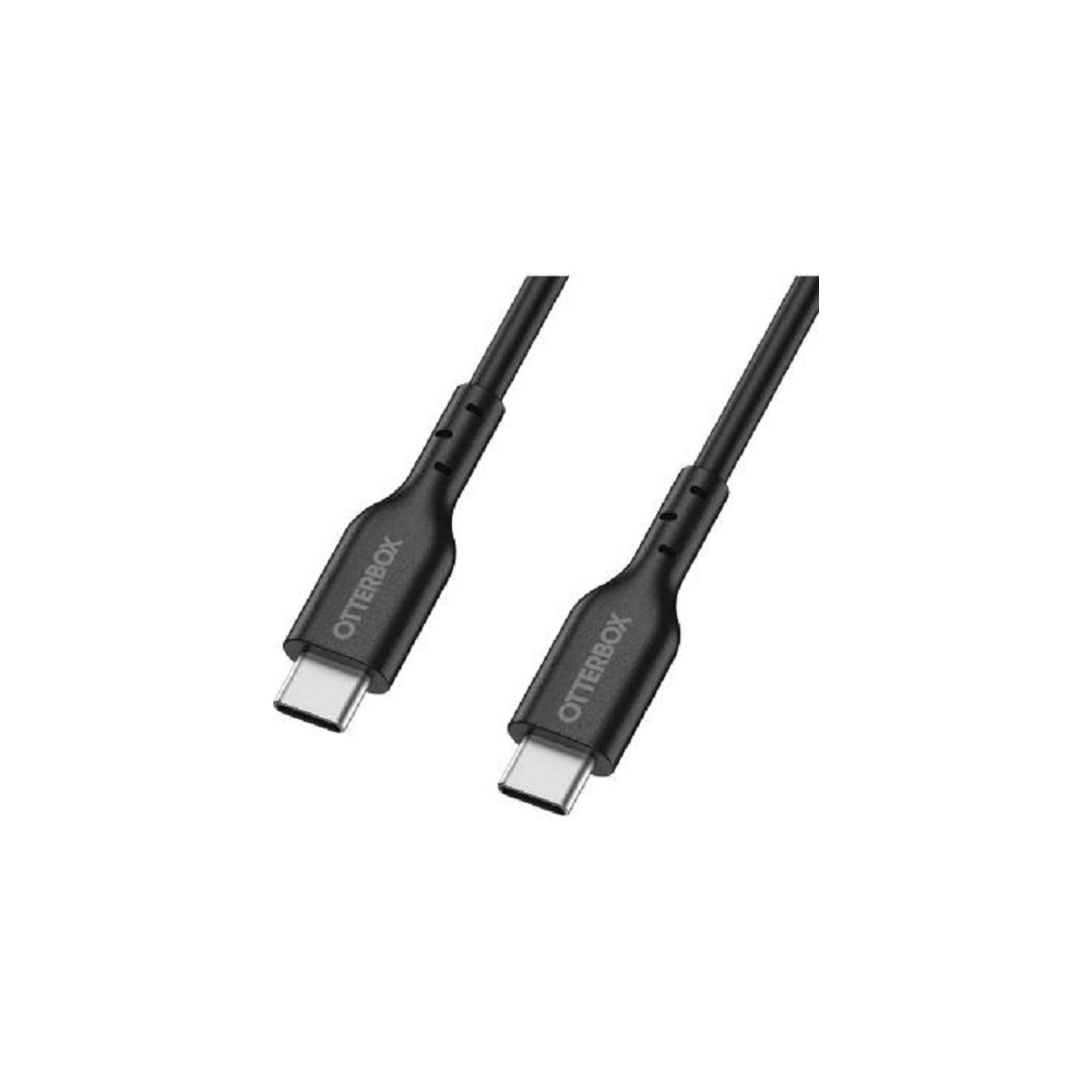 Otterbox 78-81356 USB-C to USB-C (2.0) PD Fast Charge Cable (1M) -Black,3 AMPS (60W),Samsung Galaxy,Apple iPhone,iPad, Etc, 2 Years Warranty - Image 1