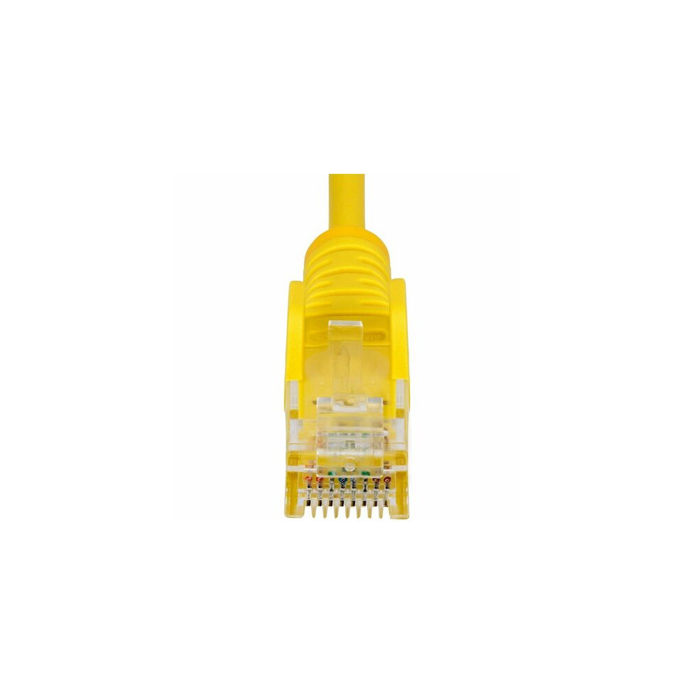 StarTech N6PAT10MYLS 10m Yellow Slim CAT6 Ethernet Cable, Snagless RJ45, UTP, LSZH, 28AWG Pure Bare Copper, Slim Network Patch Cord - Slim UTP Cat6 Cable supports 10Gbps and 100W PoE; Ideal for crowded installations; 36% slimmer for improved ai - Image 11
