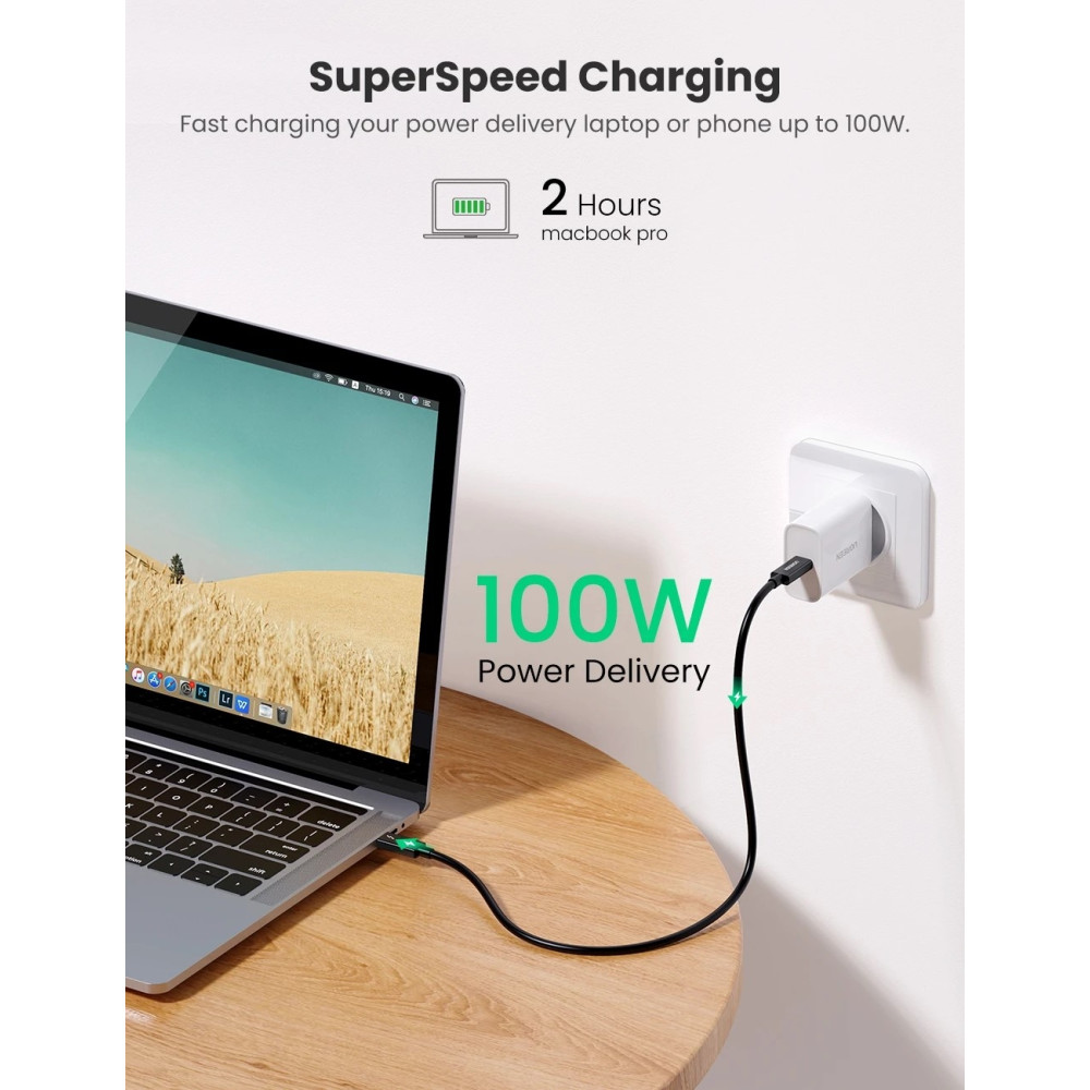 UGREEN 6957303883240 80324 Thunderbolt 3 USB-C 0.5M Cable 40Gbps - Image 3