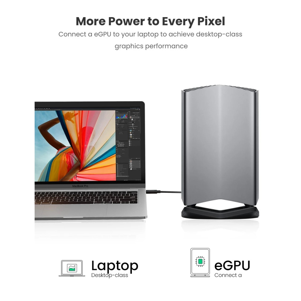 UGREEN 6957303883240 80324 Thunderbolt 3 USB-C 0.5M Cable 40Gbps - Image 6