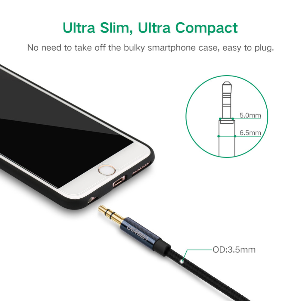 UGREEN 6957303816880 10688 3.5mm M/M Audio cable 3M Metla/Black - Image 5