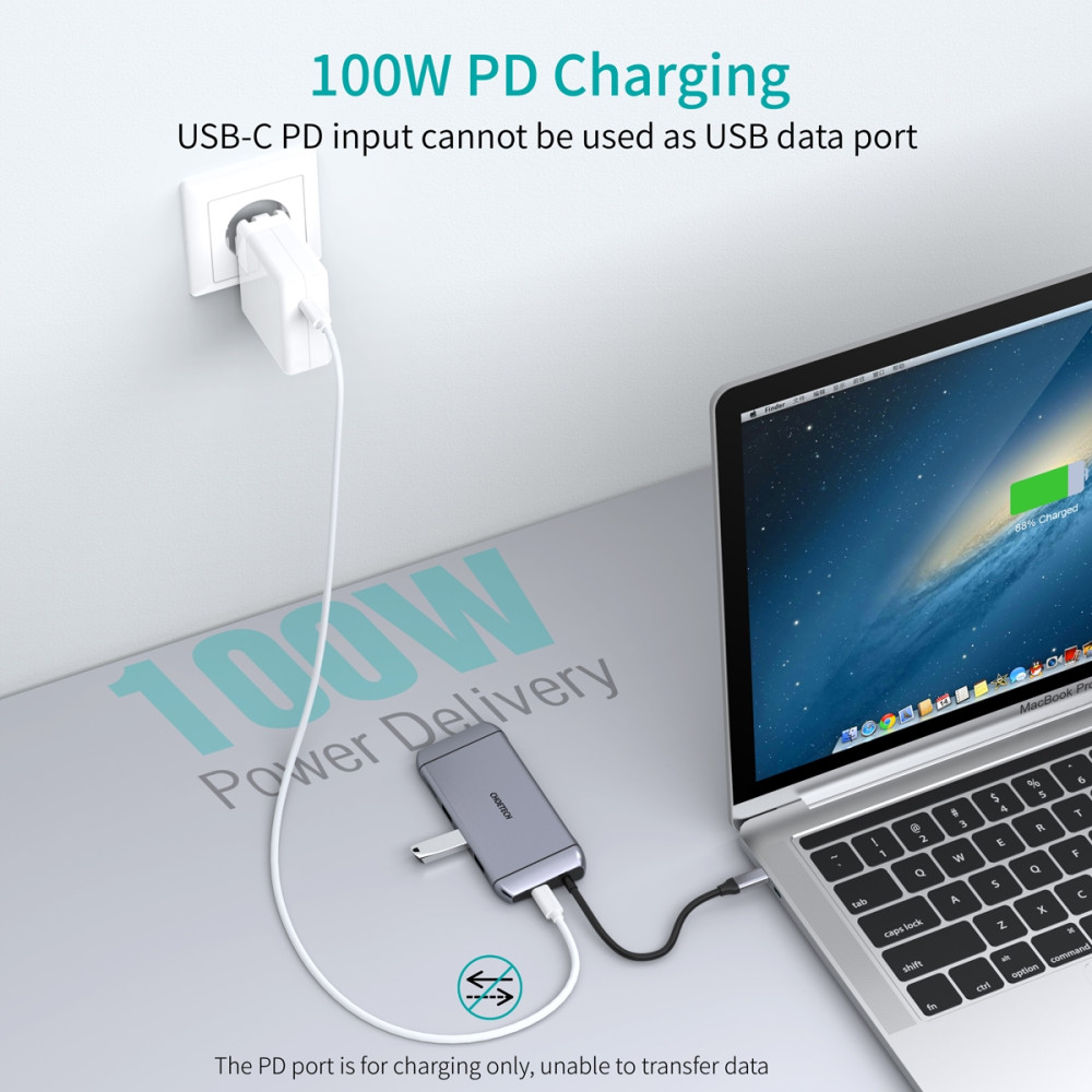 Choetech 6971824975055 HUB-M15 USB-C 9 in 1 Multifunction Adapter - Image 6